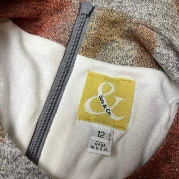 SARA & Co Bronze Rust Glitter Top Size 12 - Picture 7 of 7